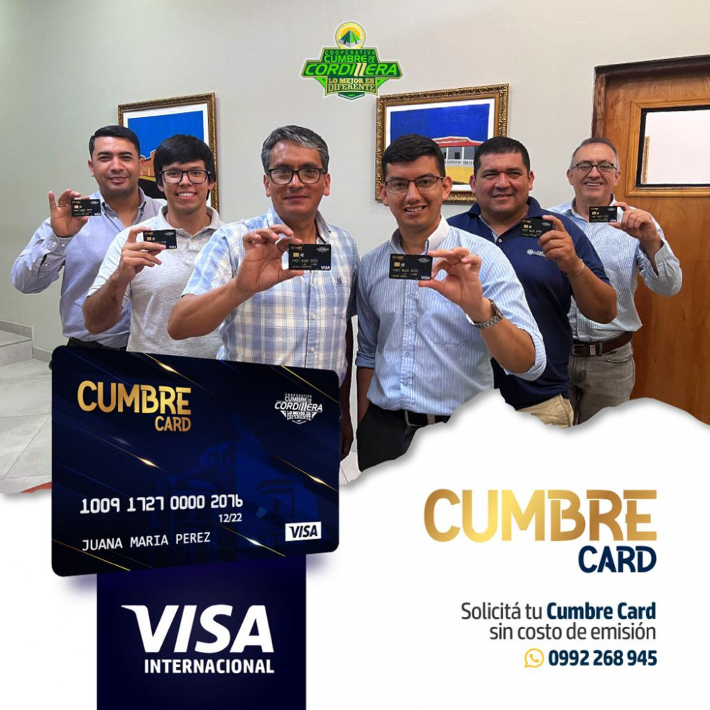 Ya tenemos disponibles las tarjetas Visa Cumbre
